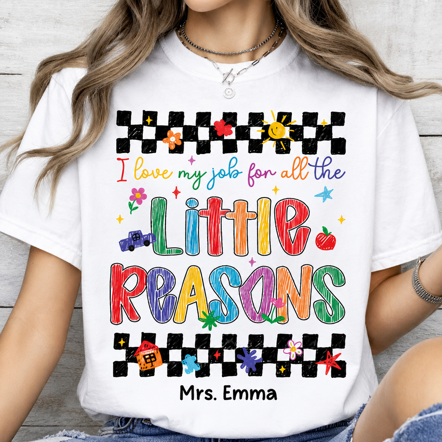 Personalized I Love My Job for All the Little Reasons Teacher Shirt, Back to School Teacher Gift Tee 685483 WFD