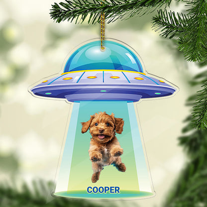 Personalized Dog Photo UFO Acrylic Ornament | Custom Dog Cat Christmas Ornament 683504