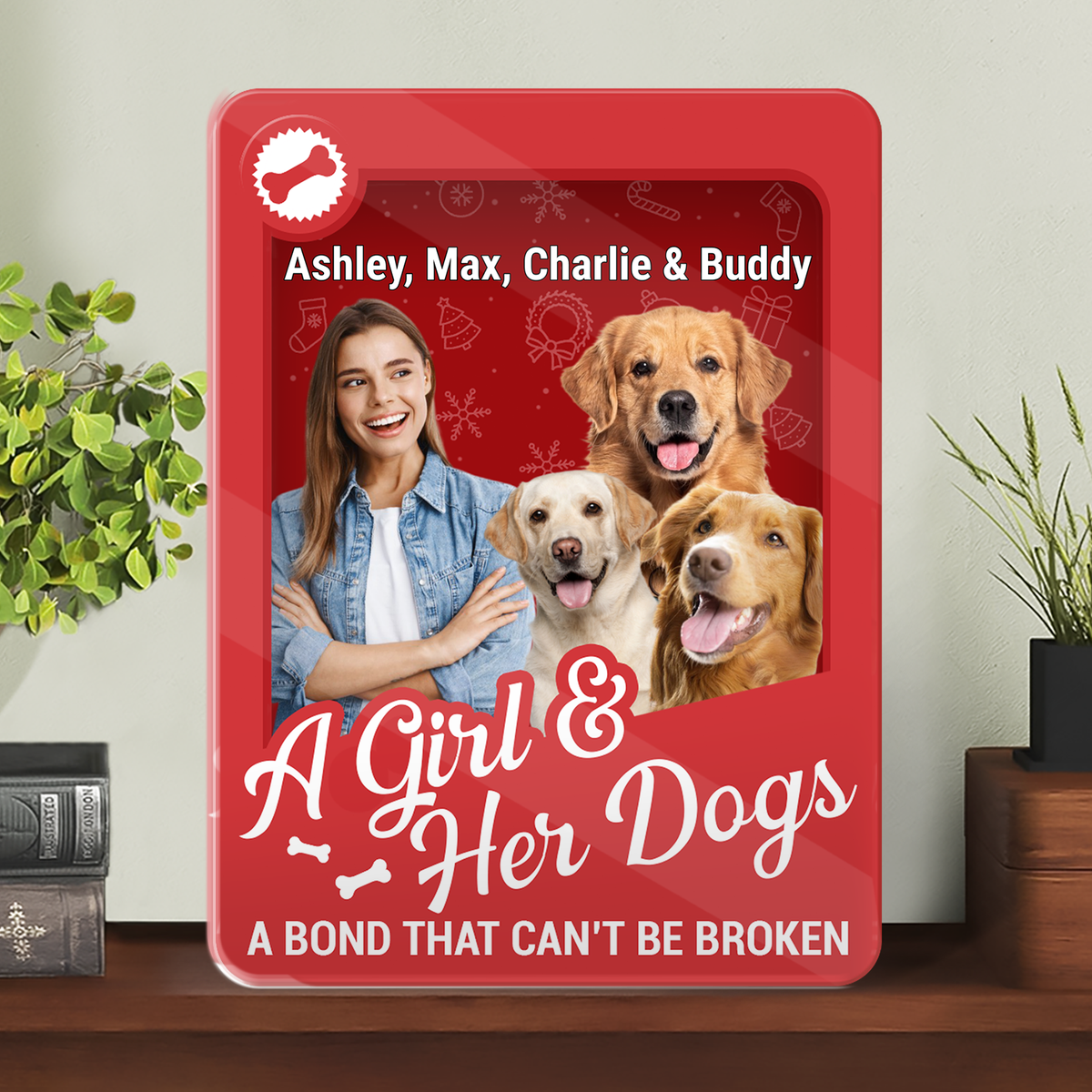 Custom Dog Cat Photo Has Unbreakable Bond Toy Box Acrylic Block Plaque | Personalized Acrylic Plaque 683707