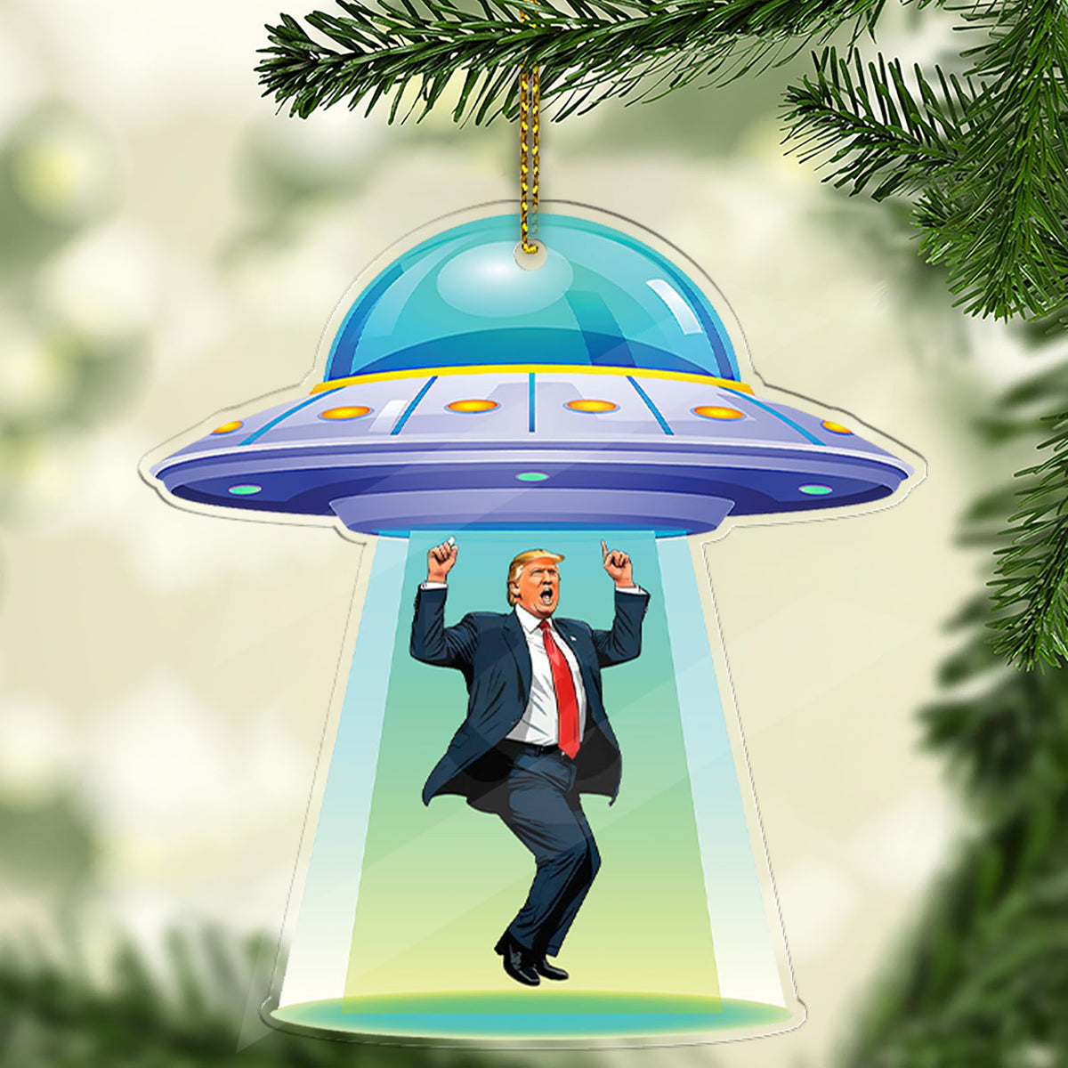 Personalized Donald Trump Acrylic Ornament | Custom Funny Trump UFO Christmas Ornament 683527 - GOP