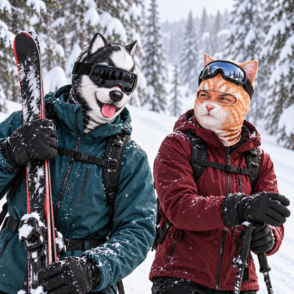 Custom Funny Animal Ski Mask With Ears, Cat Dog Balaclava, Birthday Gift for Ski Lovers 686488 WFD