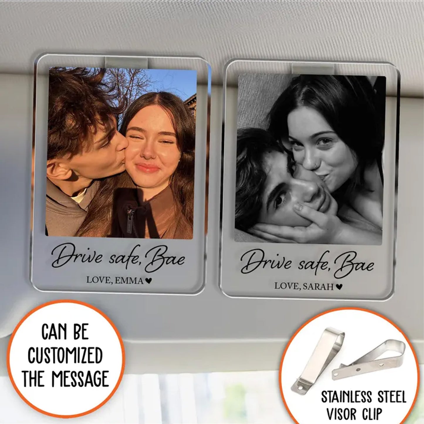 Personalized Photo Car Visor Clip, Custom Drive Safe Daddy Car Accessory, Father’s Day Gift 685155 WFD