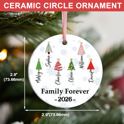 Personalized Family Christmas Ceramic Ornament, Custom Family Tree Names Ornament, Family Keepsake Gift 685928