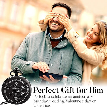 To My Husband Pocket Watch, Anniversary Gift for Him, Love You Gift for Husband for Birthday or Valentine’s Day 683787