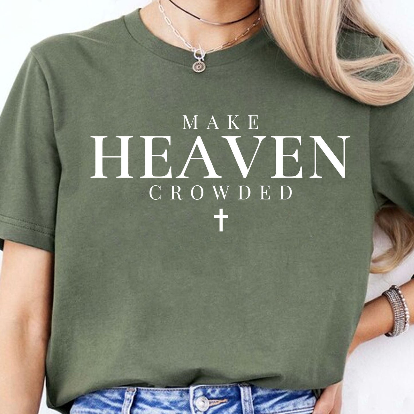 Make Heaven Crowded Charlie Kirk Shirt | Inspirational Christian Faith Shirt | Justice Charlie Kirk Memorial Shirt 683085