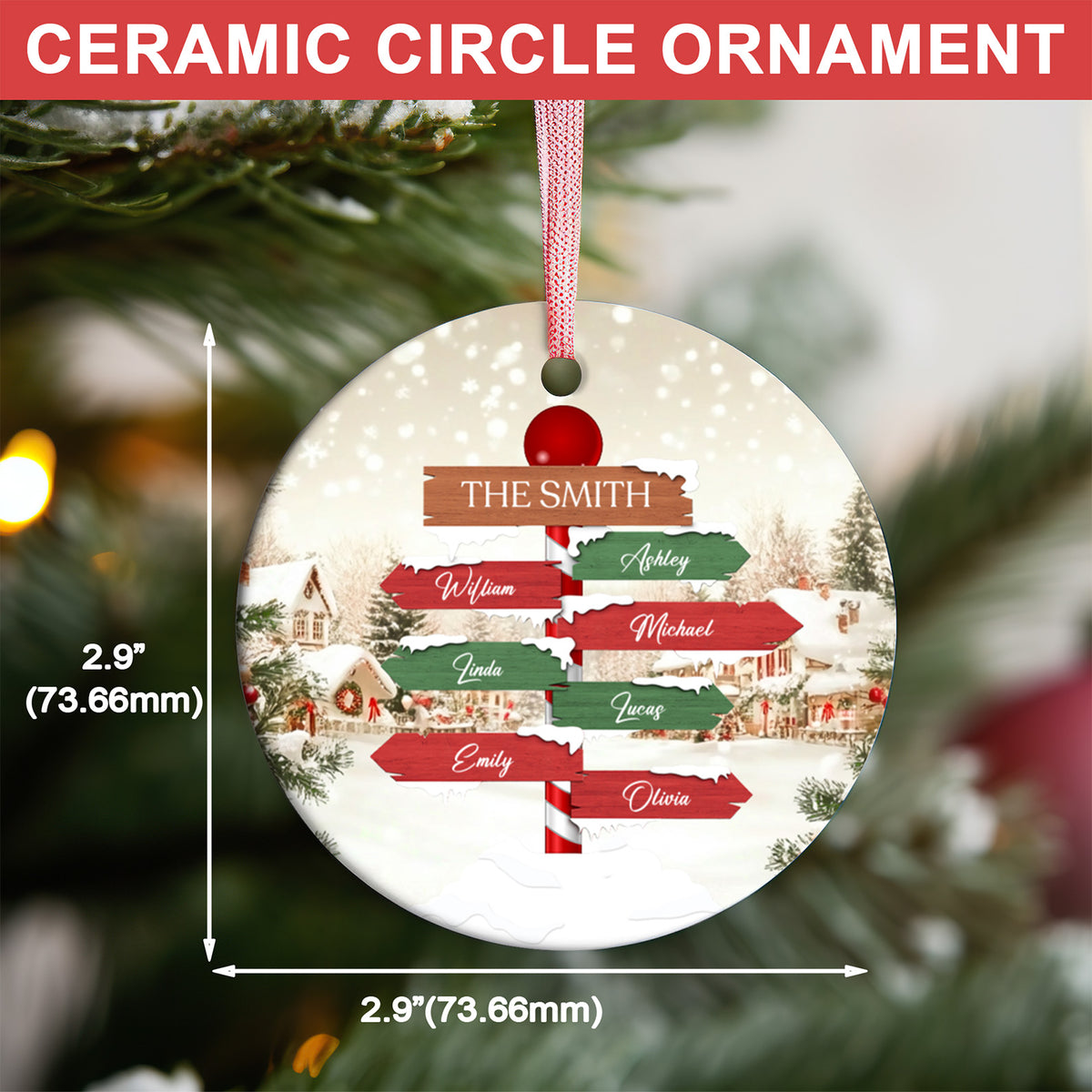Christmas Custom Name Family Ceramic Ornament | Personalized Family Christmas Ornament 683237