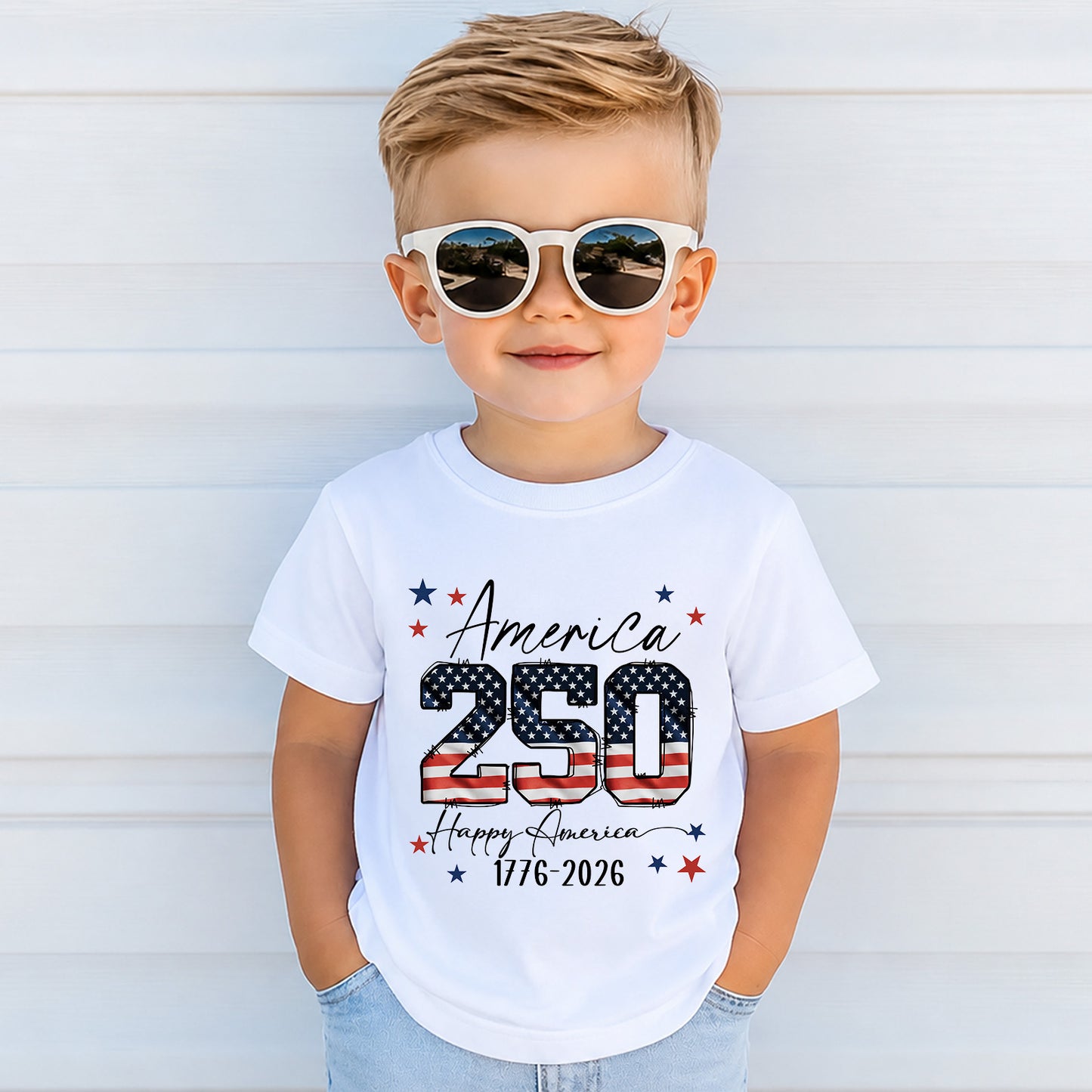 250 Years Anniversary Kids Shirt, Patriotic USA 4th of July Toddler Tee, America 1776-2026 Freedom Shirt 685103