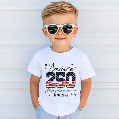 250 Years Anniversary Kids Shirt, Patriotic USA 4th of July Toddler Tee, America 1776-2026 Freedom Shirt 685103