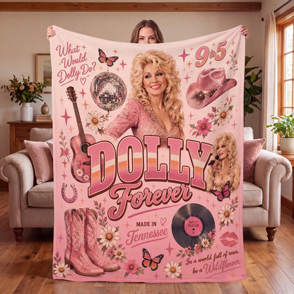 Dolly Parton Memorial Blanket, In Loving Memory Country Music Fleece Throw, Dolly Fan Gift 686189 WFD