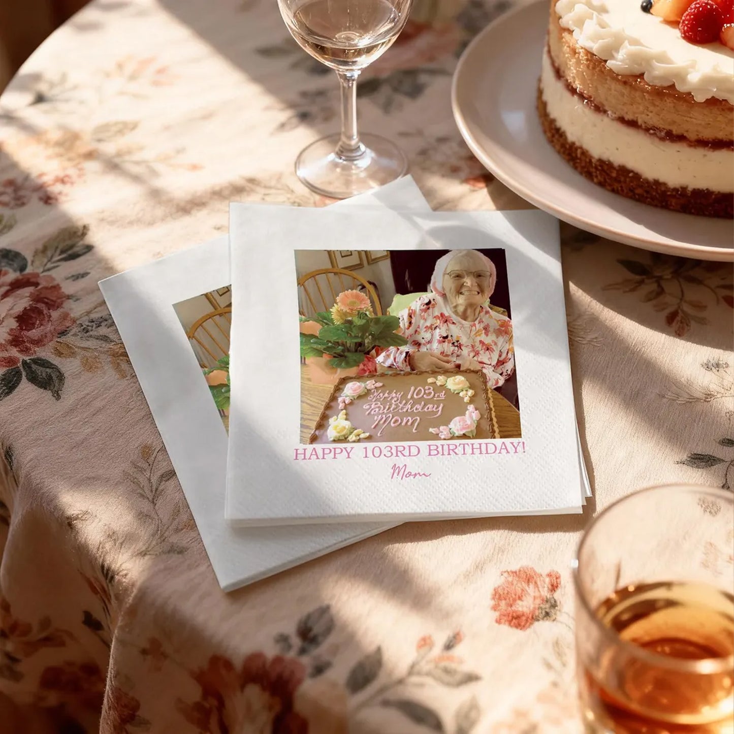 Personalized Photo Cocktail Napkins, Custom Birthday Party Napkins, Birthday Napkins for All Ages 685535 WFD