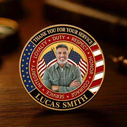 Personalized Thank You for Your Service Coin, Custom Patriotic 250 Years USA Commemorative Gift 685016