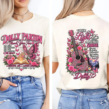 Dolly Parton Memorial Front & Back Shirt, 1946–2026 Country Music Tribute Bright Shirt 686046