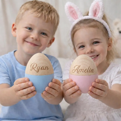 Personalized Wooden Easter Egg | Custom Name Fillable Wood Egg | Kids Easter Gift 684467