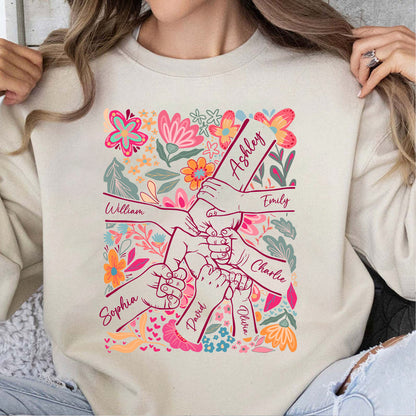Personalized Mom Hands Flower Shirt | Custom Kids Names Shirt | Mother’s Day Gift for Mom or Grandma 684434