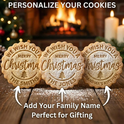 Custom Family Name Christmas Cookie Stamp & Cutter, Personalized Merry Christmas Baking Stamp 686919 WFD