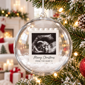 Personalized Baby First Christmas Lego Bauble Ornament, Custom Ultrasound Photo Christmas Gift 686283 WFD