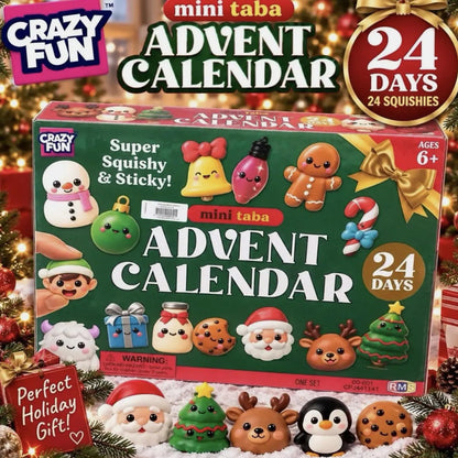 Crazy Fun Mini Taba Christmas Advent Calendar, 24 Days Squishy Toys, Holiday Countdown Gift for Kids 686718 WFD
