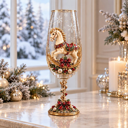 Christmas Stemless Champagne Glasses Set, Festive Holiday Drinking Glasses, Christmas Gift Set 686696 WFD