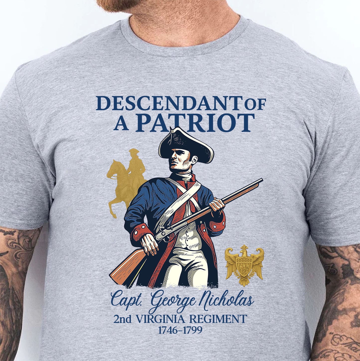 Custom Descendant of a Patriot Shirt, Daughters Sons of the American Revolution, DAR Shirt, SAR Shirt 683250