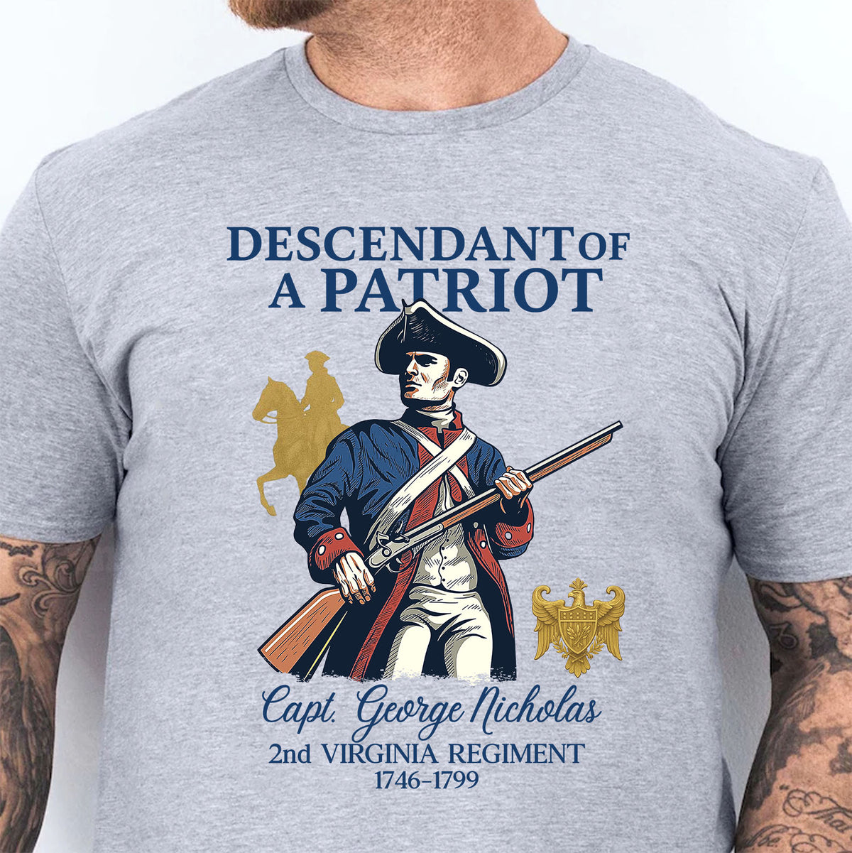 Custom Descendant of a Patriot Shirt, Daughters Sons of the American Revolution, DAR Shirt, SAR Shirt 683250