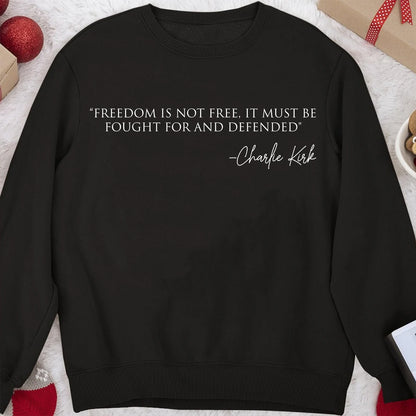 Freedom Is Not Free Shirt | Charlie Kirk Red Shirt | We Wear Red Charlie Kirk Birthday October 14 Shirt 683201