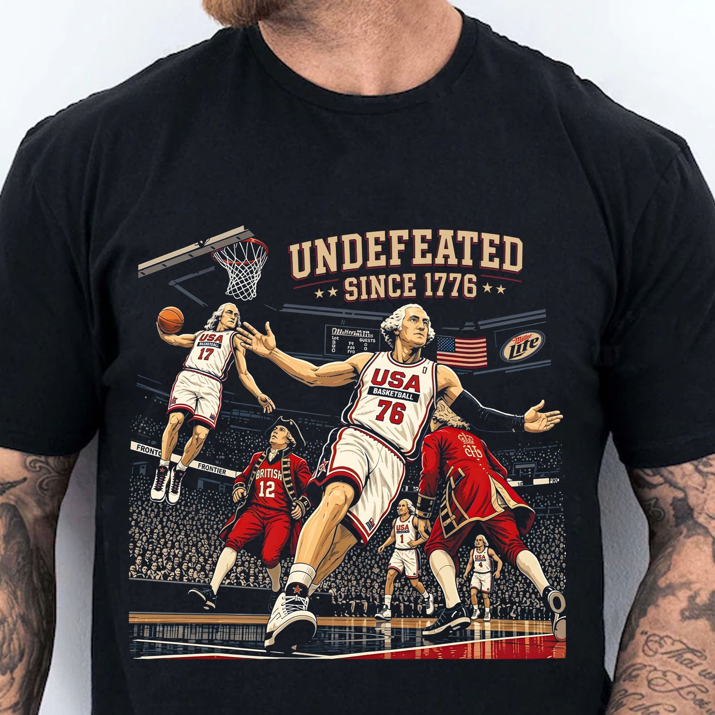 250 Years Undefeated Since 1776 Shirt, Funny Founding Fathers Basketball USA Meme 4th of July Tee 685324