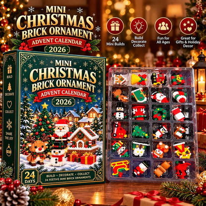 24-Day Christmas Brick Advent Calendar 2026, Mini Buildable Christmas Ornaments, Kids Holiday Countdown Gift 686801 WFD