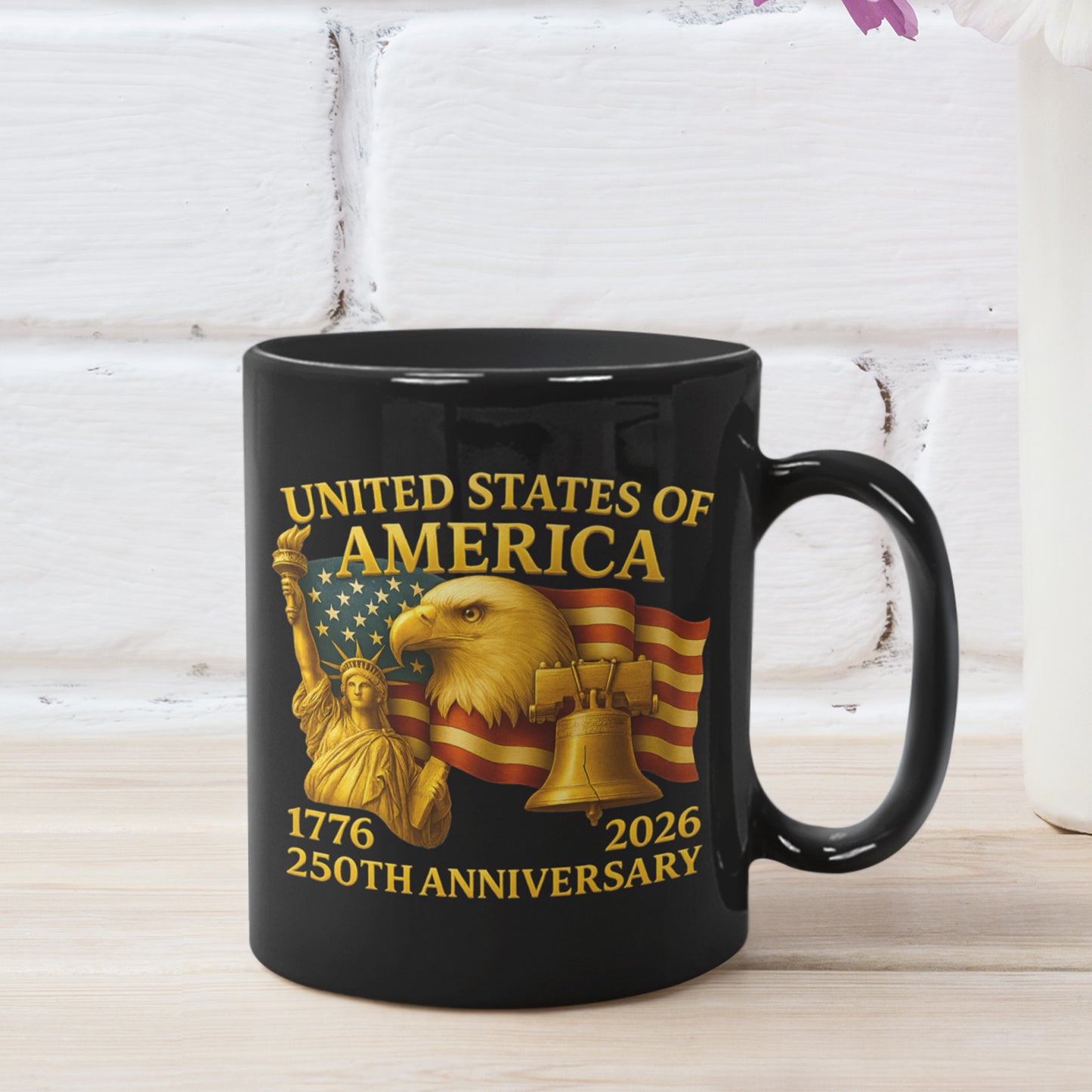 250 Years Anniversary Mug | Happy 250th Birthday 1776–2026 Black Mug 683041
