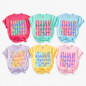 Personalized Kindergarten Teacher Shirt, Custom Teacher Name Tee, Retro Back to School Team Shirt 685365 WFD