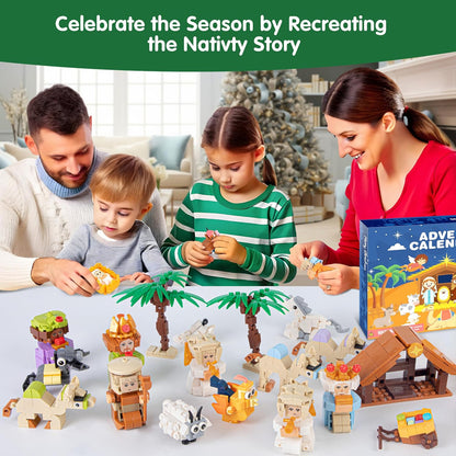 Nativity Advent Calendar 2026, 24 Days Christmas Building Blocks Set, Kids Religious Gift 686749 WFD