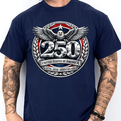 USA 250 Years Anniversary Shirt | Patriotic Eagle 1776–2026 T-Shirt | 4th of July Independence Day Tee 684233