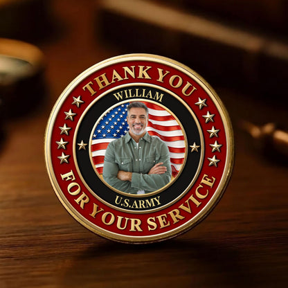 Custom Photo 250 Years USA Military Challenge Coin, Personalized Thank You For Your Service Coin 685316
