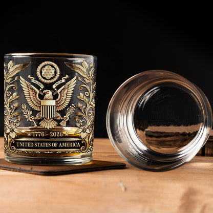 USA 250 Years Anniversary Whiskey Glass | Patriotic 1776–2026 Whiskey Glass | 4th of July Whiskey Glass 684040