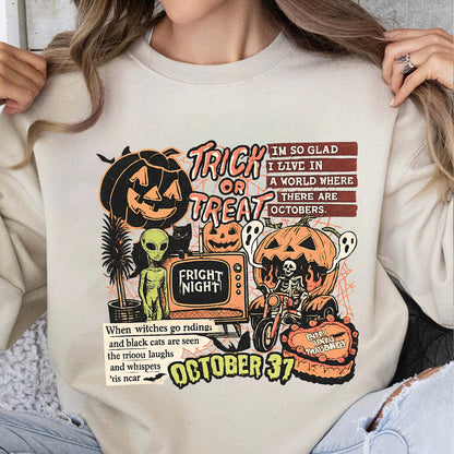 Retro Halloween Collage Shirt, Spooky Season Ghost Pumpkin Tee, Vintage Trick or Treat Halloween Shirt 685747
