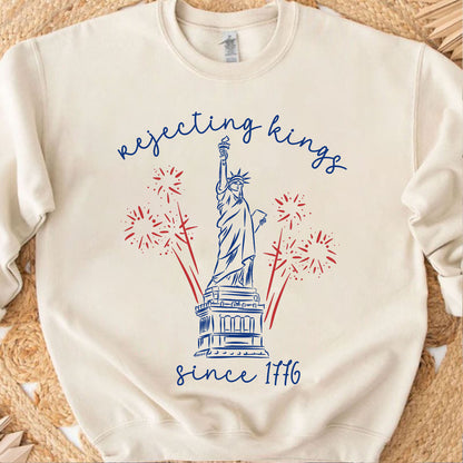 250 Years Rejecting Kings Since 1776 Shirt, Liberal 4th of July Tee, Patriotic Progressive Protest Shirt 685359