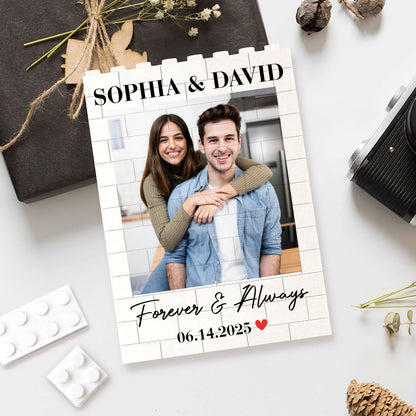 Personalized Couple Photo Building Blocks, Custom Anniversary Keepsake, Love You to Pieces Gift 685985