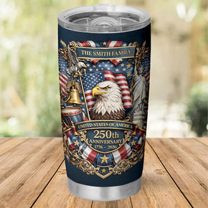 Personalized USA 250 Years Anniversary Curved Tumbler | Custom Name 4th Of July 20oz Tumbler 684612