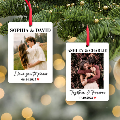 Custom Photo Couple Acrylic Ornament, Personalized Anniversary Christmas Ornament 685985