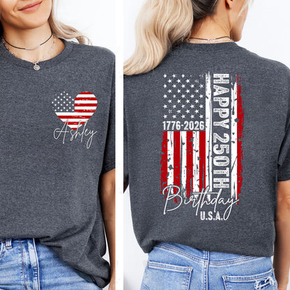 Custom USA 250 Years Anniversary Pocket & Back Shirt | 1776–2026 Independence Day Tee | 4th of July Family Shirt 684483