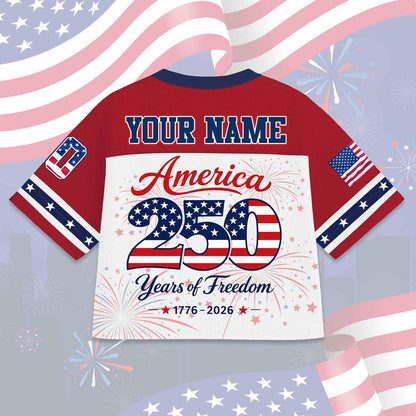 Personalized USA 250 Years Anniversary Croptop Jersey, America 1776–2026 Cropped Baseball Shirt 685271 WFD
