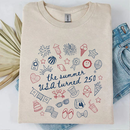 Retro USA 250 Years Shirt, The Summer USA Turned 250 Tee, Patriotic 4th of July Shirt 684976
