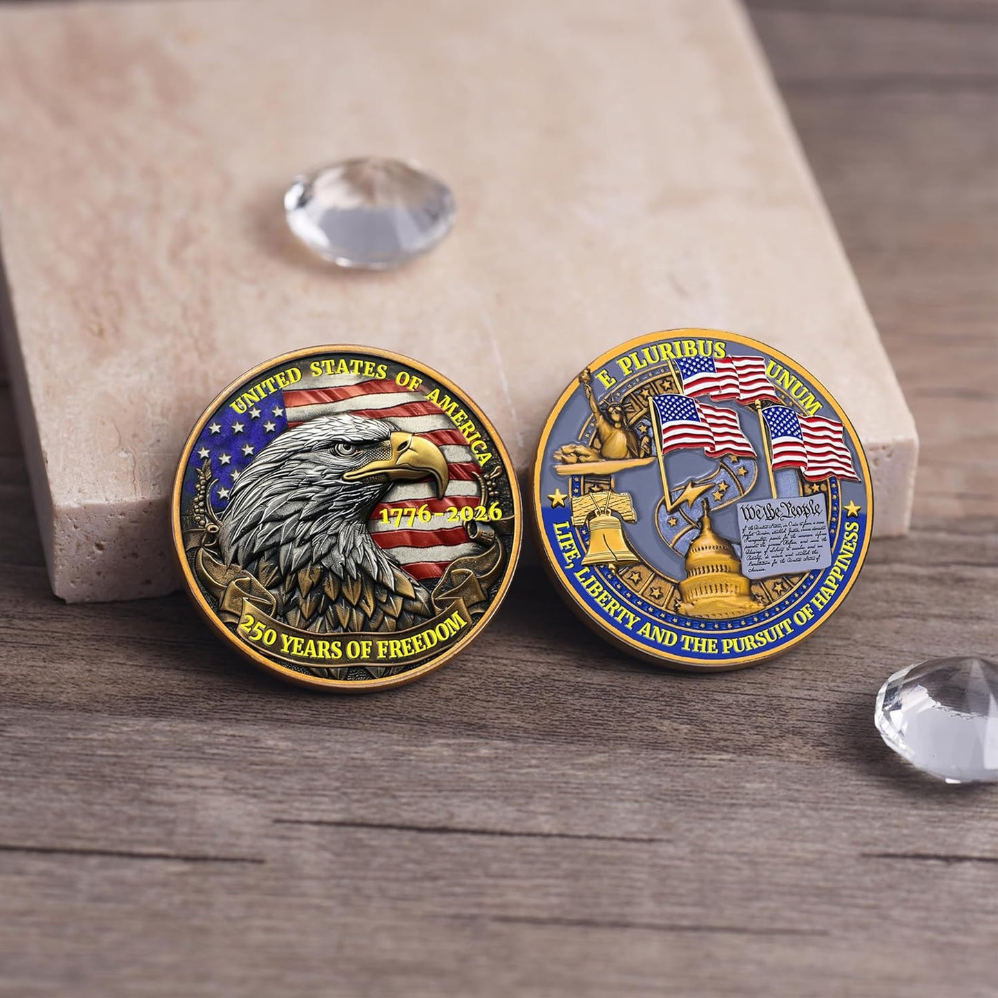 USA 250 Years of Freedom Commemorative Coin | Patriotic Eagle US Flag 1776–2026 Coin 684631