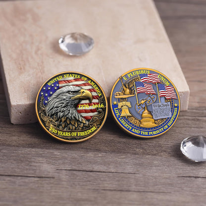 USA 250 Years of Freedom Commemorative Coin | Patriotic Eagle US Flag 1776–2026 Coin 684631