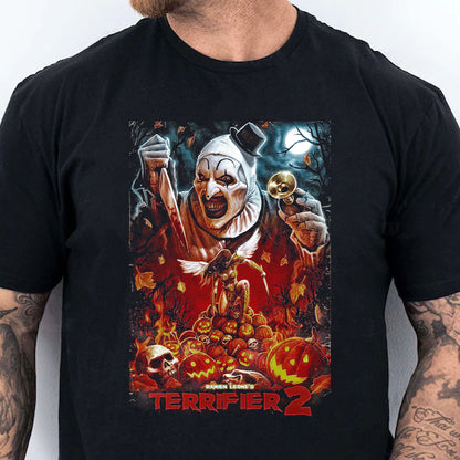 Terrifier 2 Art The Clown Halloween Shirt, Scary Movie T-Shirt, Funny Spooky Season Graphic Tee 683308-4
