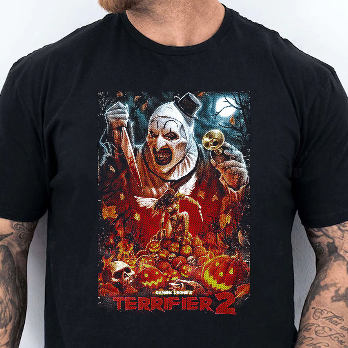 Terrifier 2 Art The Clown Halloween Shirt, Scary Movie T-Shirt, Funny Spooky Season Graphic Tee 683308-4