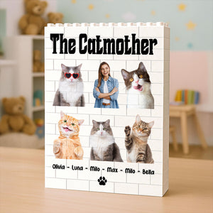 Custom Photo Cat Building Brick Blocks | Catmother Catfather Brick Block | Personalized Gift for Cat Lovers 684295