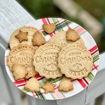 Personalized Christmas Cookie Stamp & Cutter, Custom Family Name Baking Tool, Christmas Gift for Bakers 686946 WFD