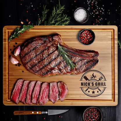 Personalized BBQ Cutting Board, Custom Grilling Board Gift for Dad Grandpa, Father’s Day Gift for Men 685003