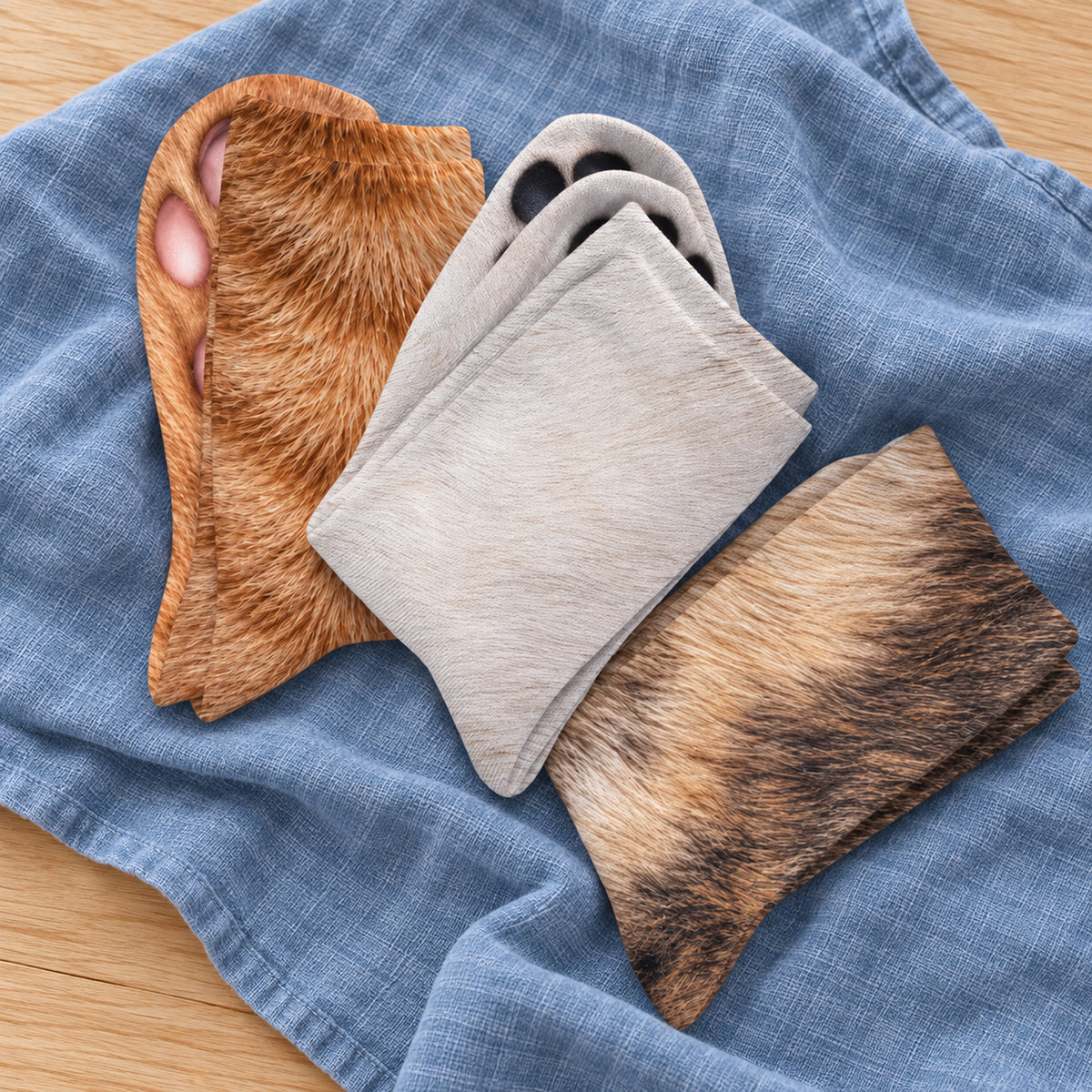 Funny Cat Paw Socks, Realistic Animal Paw Print Crew Socks, Cat Lover Christmas Gift 686525 WFD