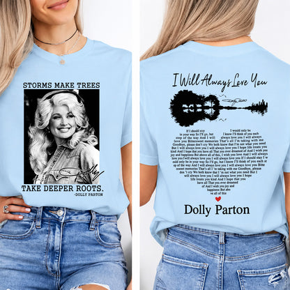 Dolly Parton Memorial Front & Back Shirt, I Will Always Love You Country Music Tribute Tee 686044
